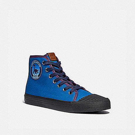 COACH C211 HIGH TOP SNEAKER WITH MYTHICAL MONSTERS - DEEP SKY - G4834