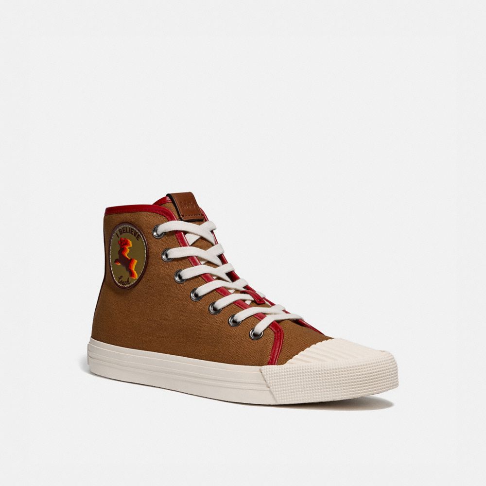 COACH C211 HIGH TOP SNEAKER WITH MYTHICAL MONSTERS - SIENNA - G4834