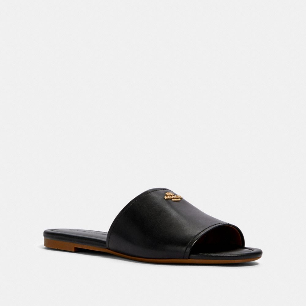 coach flip flops black