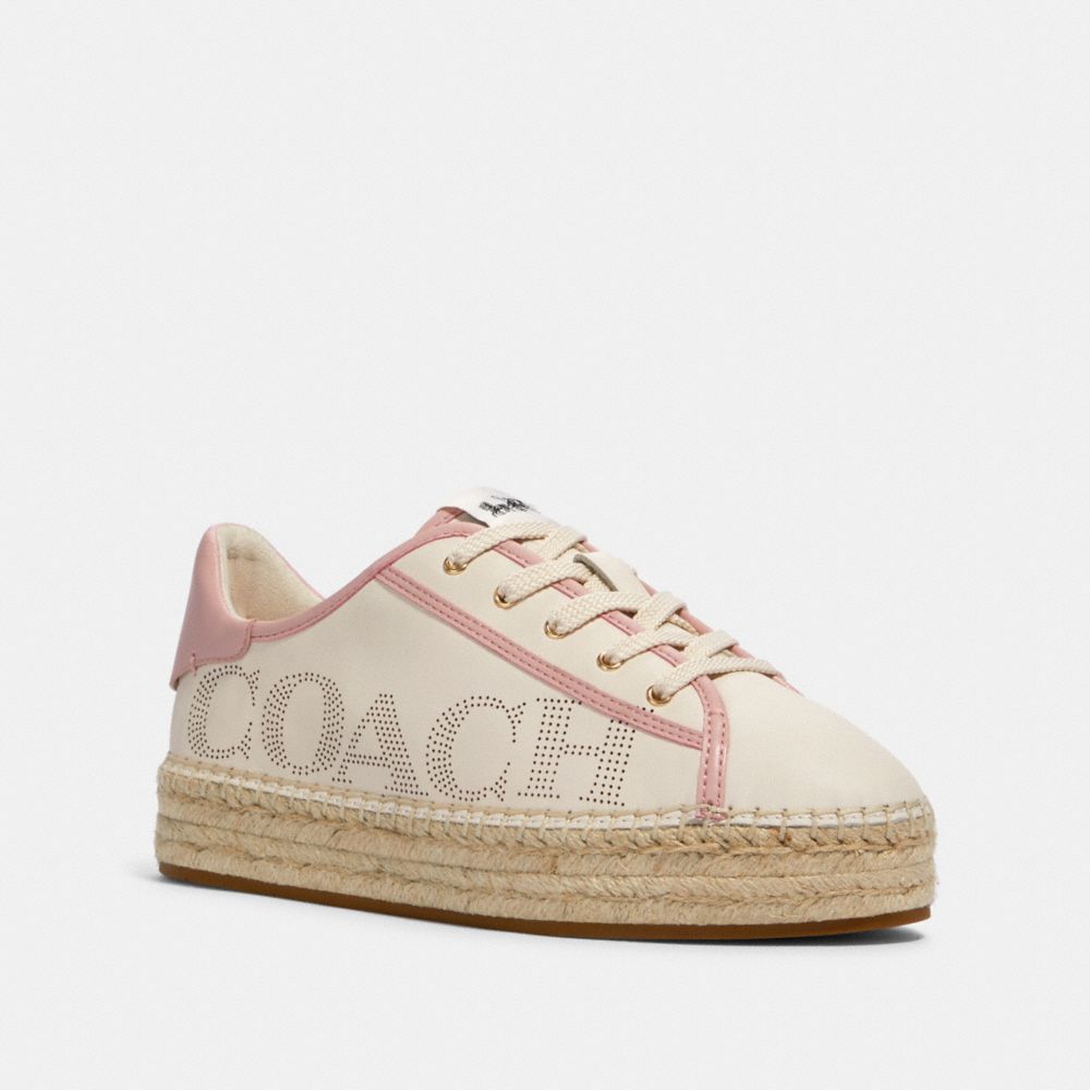 Coach, Shoes, White And Pink Coach Tennis Shoes