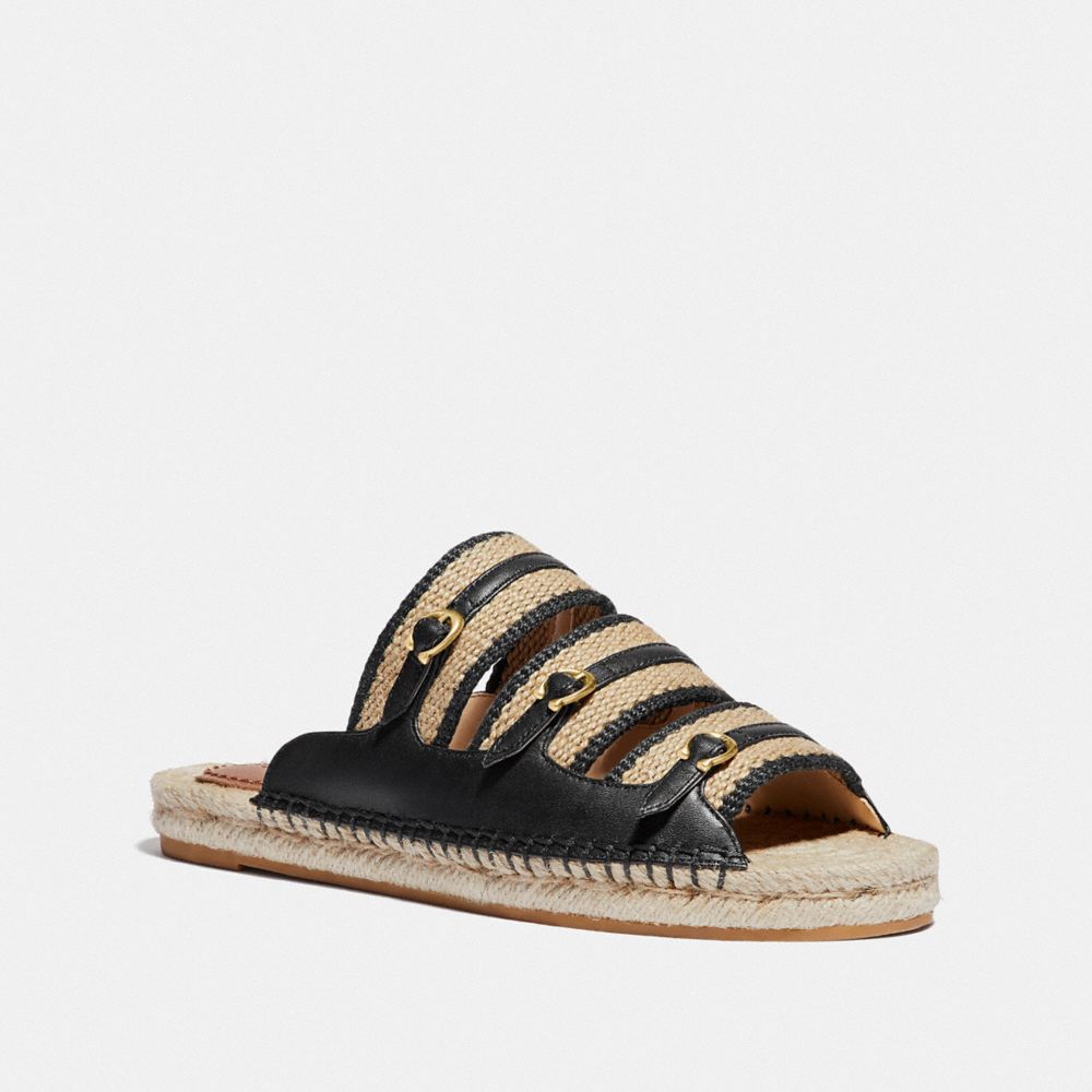 COACH DEVON ESPADRILLE SANDAL - BLACK - G4888