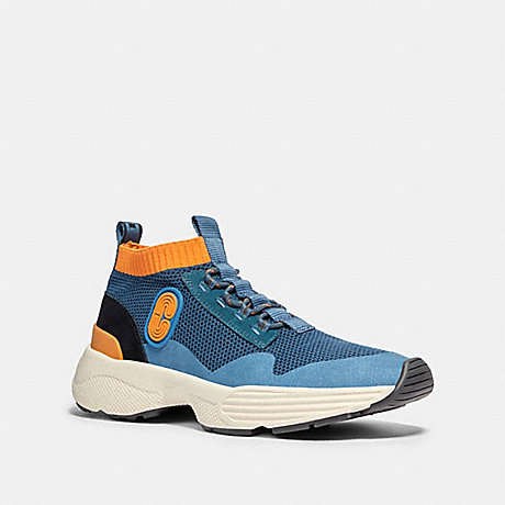 COACH G4914 C252 KNIT RUNNER WITH COACH PATCH AEGEAN-CLEMENTINE