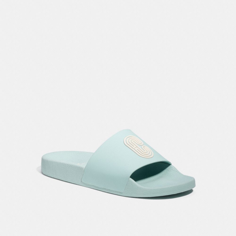 COACH Slide With Coach Patch - LIGHT TEAL - G4920