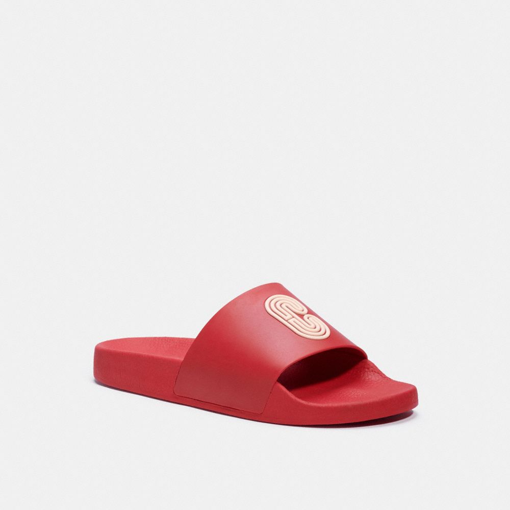 SLIDE WITH COACH PATCH - ELECTRIC RED - COACH G4920