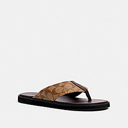 FLIP FLOP IN SIGNATURE CANVAS - KHAKI MULTI - COACH G4921