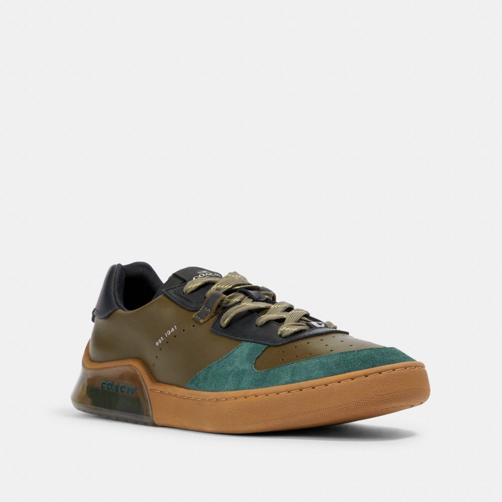 COACH CITYSOLE COURT IN COLORBLOCK - UTILITY GREEN OLIVE - G4942