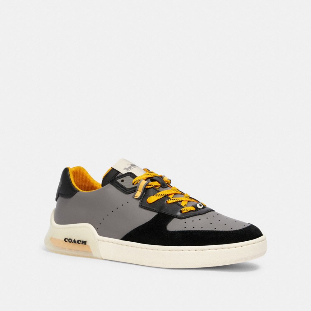 COACH CITYSOLE COURT SNEAKER IN COLORBLOCK - HEATHER GREY BRIGHT YELLOW - G4942