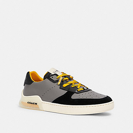COACH CITYSOLE COURT SNEAKER IN COLORBLOCK - HEATHER GREY BRIGHT YELLOW - G4942