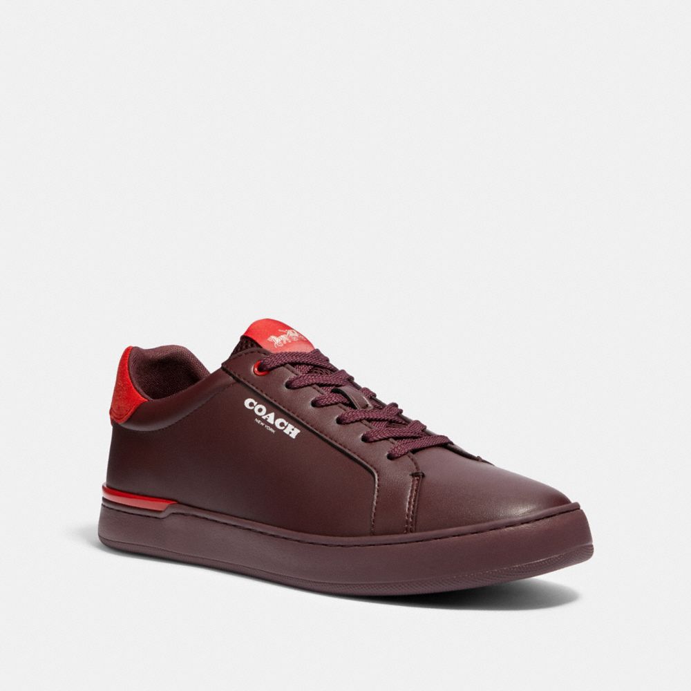 COACH G4948 Clip Low Top Sneaker In Colorblock OXBLOOD SPORT RED