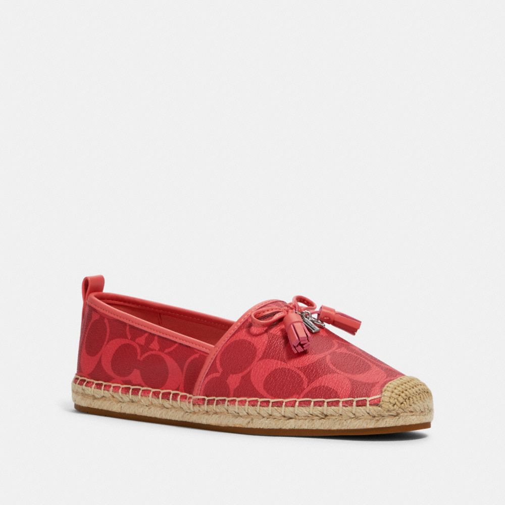 COACH G4979 CARSON ESPADRILLE BRIGHT CORAL