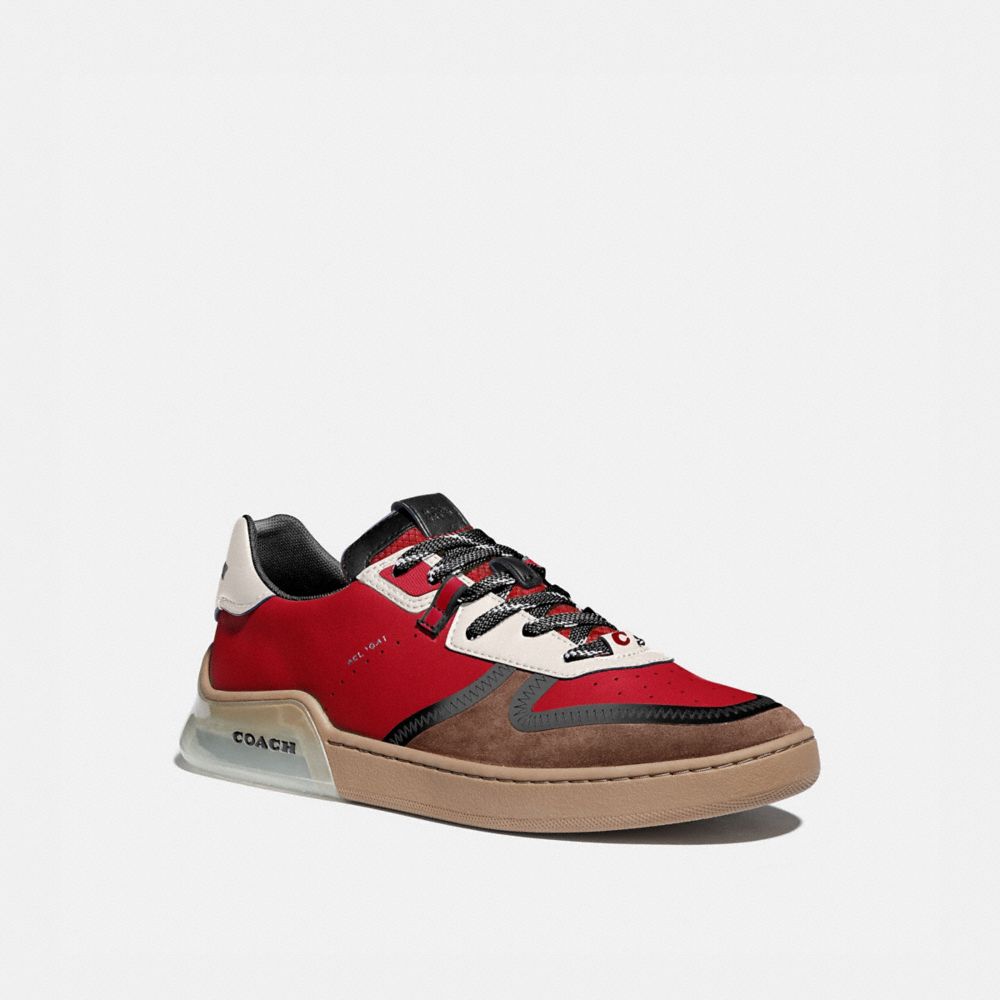 COACH G5014 Citysole Court Sneaker In Colorblock DARK CARDINAL SADDLE