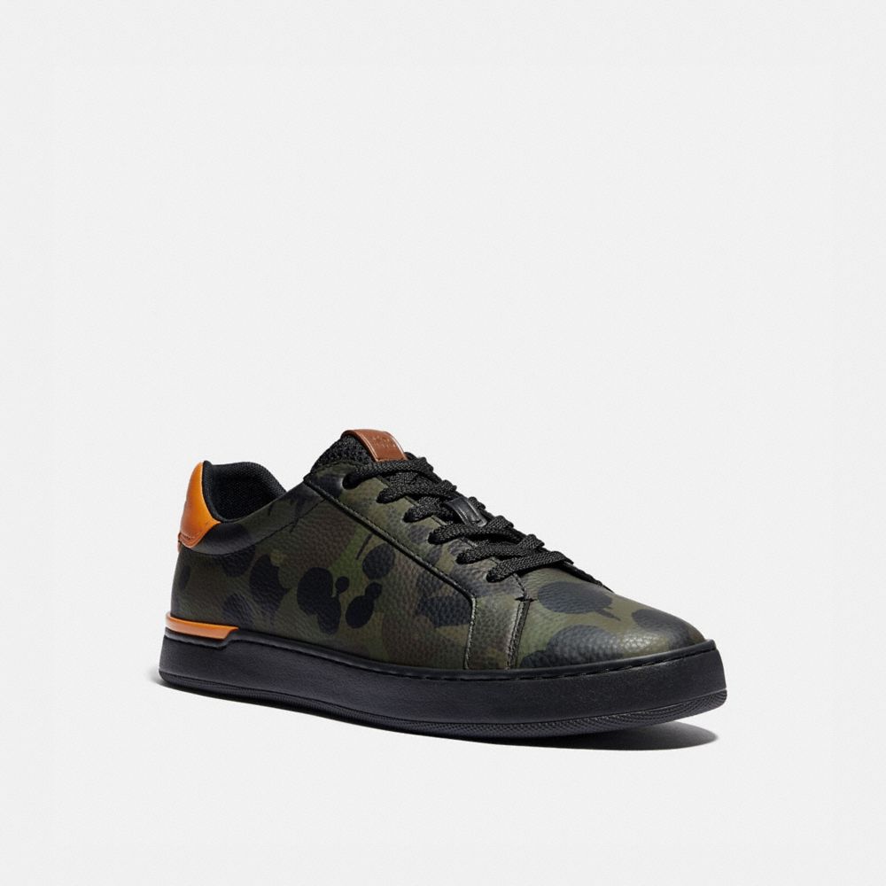 LOWLINE LOW TOP SNEAKER WITH WILD BEAST PRINT - MILITARY WILDBEAST/CLEMENTINE - COACH G5020