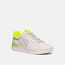 COACH G5040 Lowline Low Top Sneaker CHALK/NEON YELLOW