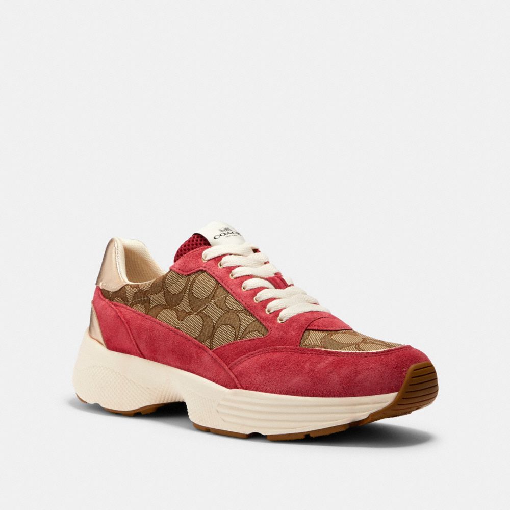 C152 TECH RUNNER - G5057 - KHAKI/DARK PINK