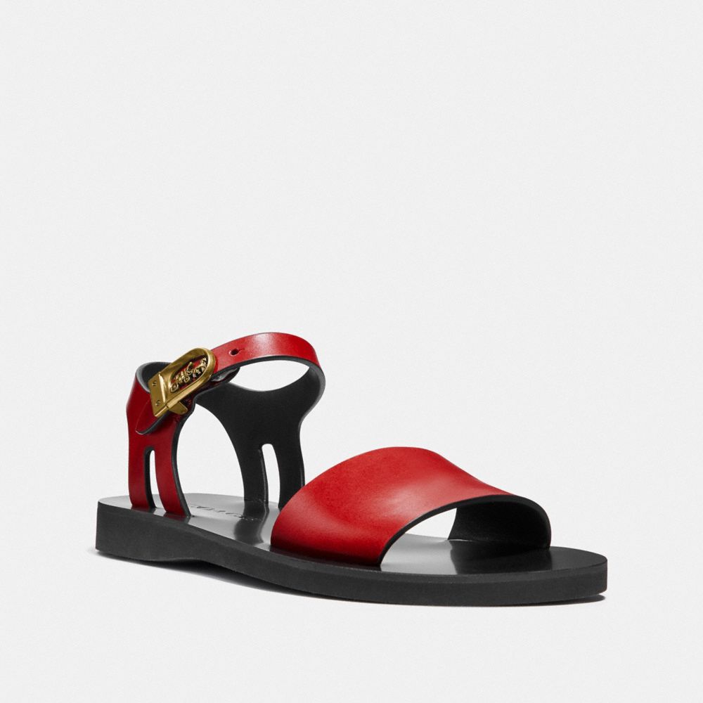 COACH ANKLE STRAP SANDAL - RED - G5065