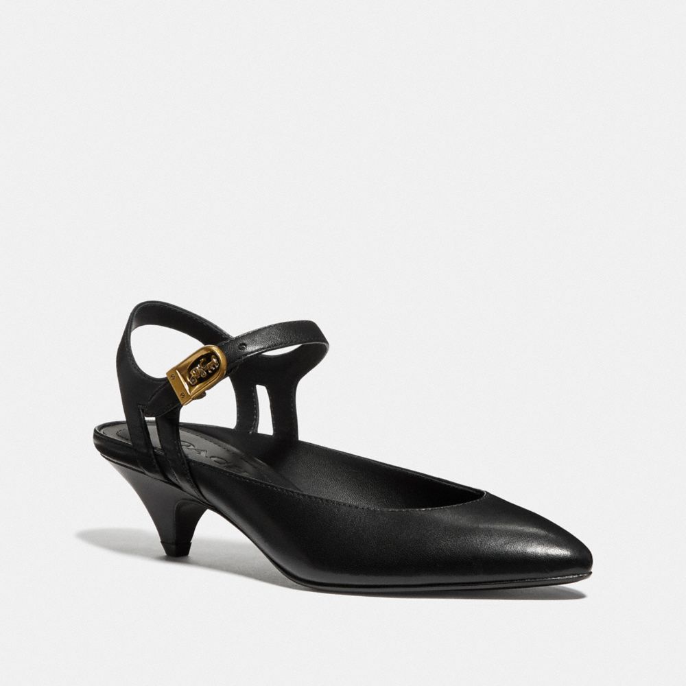 COACH G5067 ANKLE STRAP HEEL BLACK