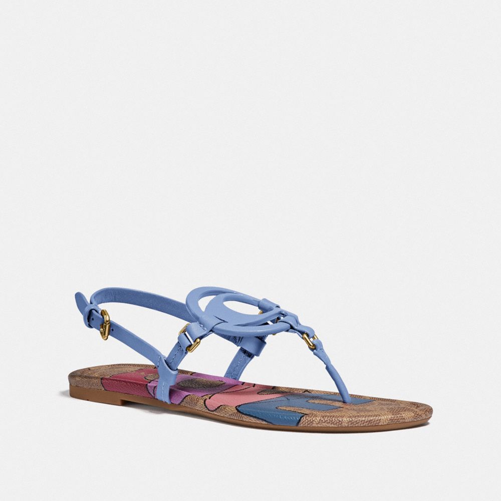 COACH JERI SANDAL WITH LOVE - LIGHT BLUE/TAN - G5099