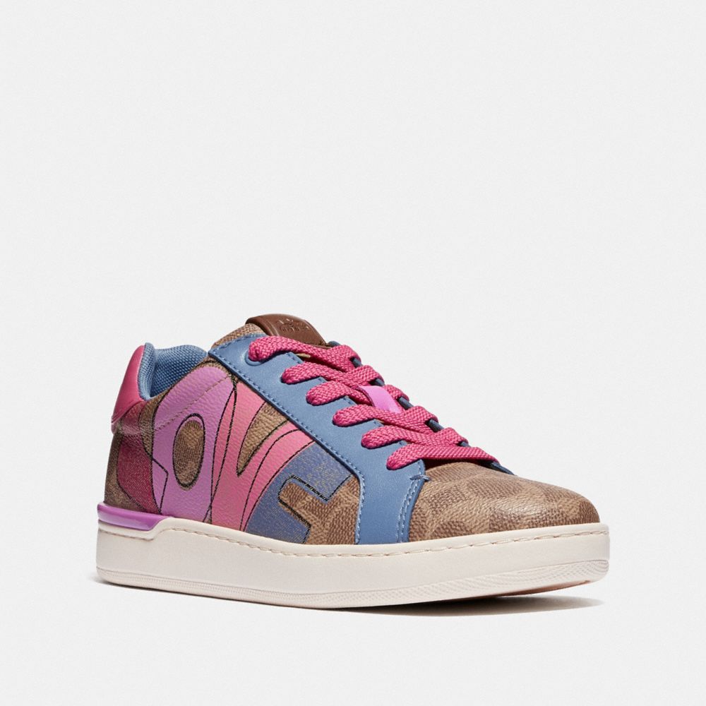 COACH G5102 LOWLINE LOW TOP SNEAKER TAN/HYACINTH