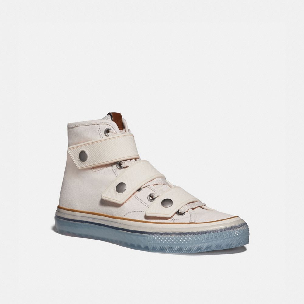 high top button up sneaker coach