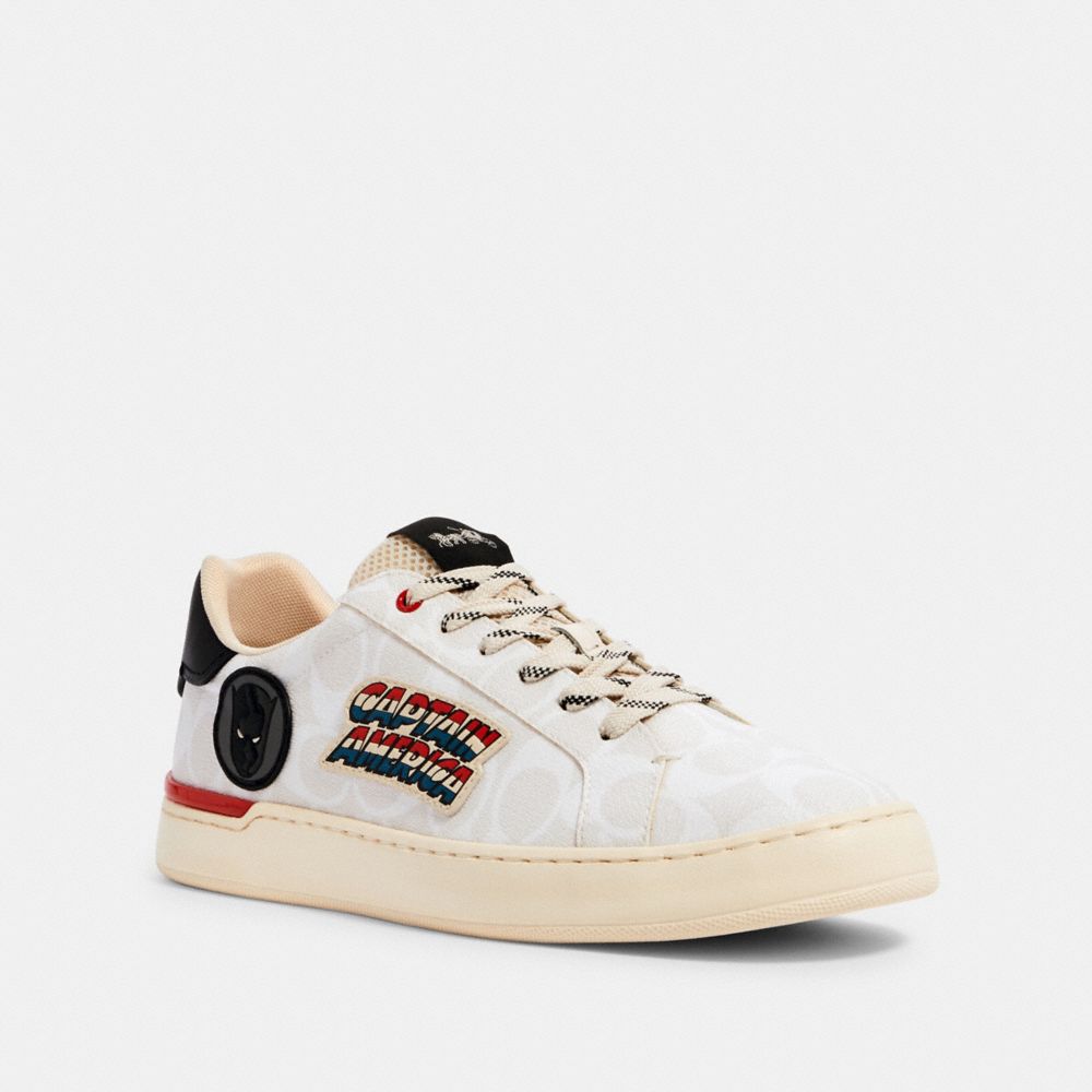 COACH G5145 Coach â”‚ Marvel Clip Low Top Sneaker With Patches CHALK