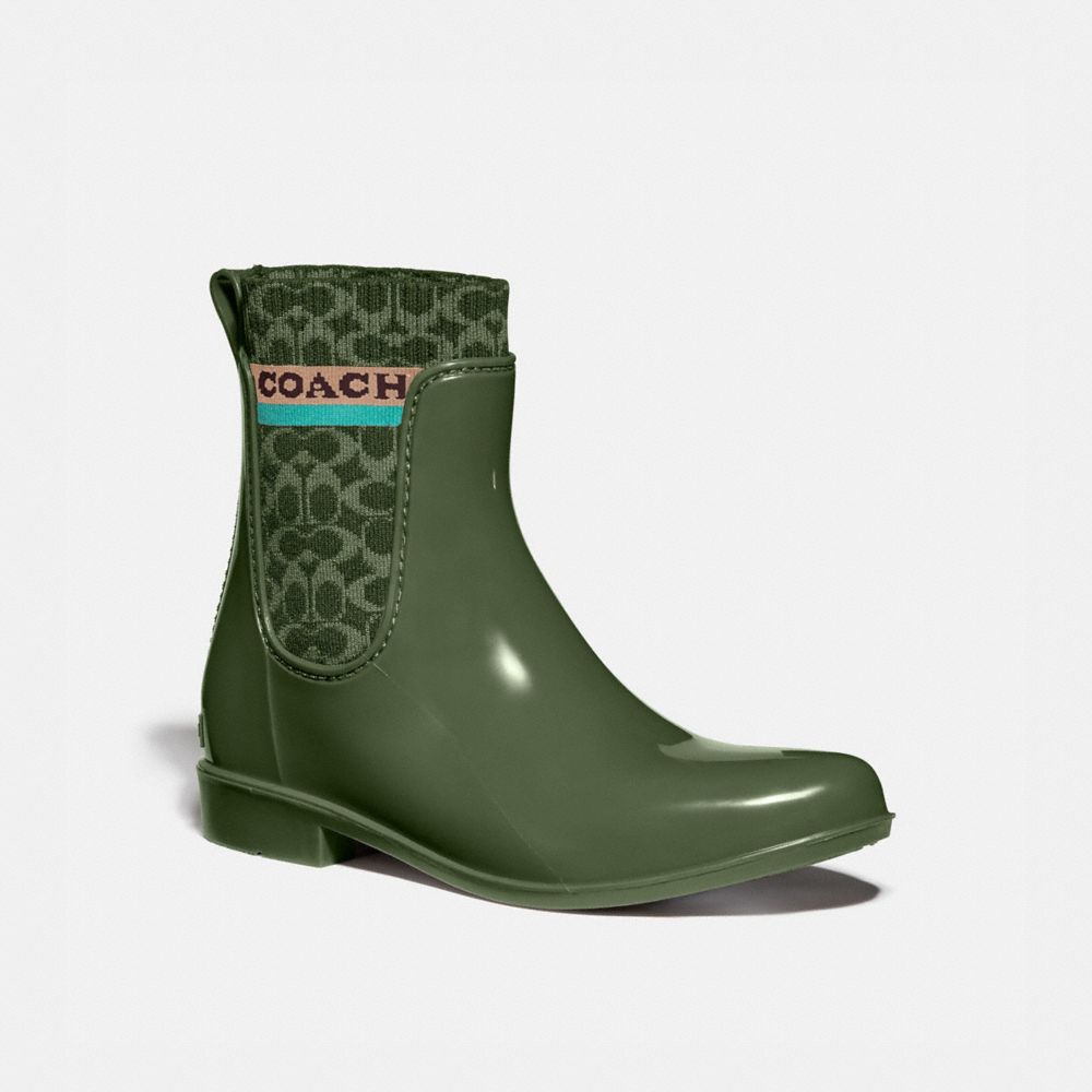 COACH G5254 Rivington Rain Bootie BRONZE GREEN