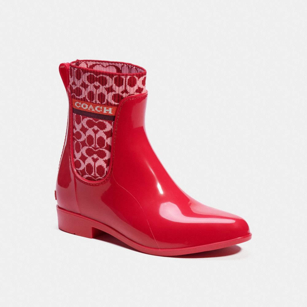 COACH G5254 Rivington Rain Bootie CANDY APPLE