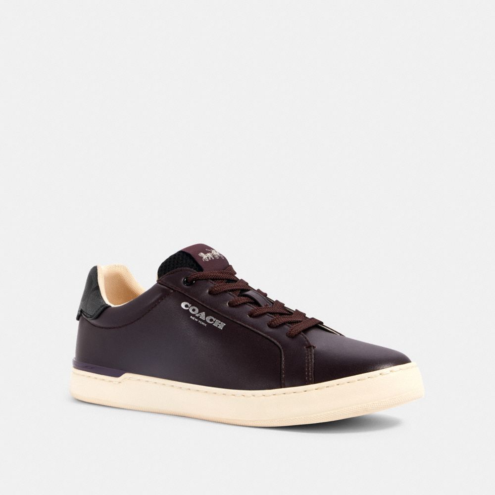 COACH CLIP LOW TOP SNEAKER - DEEP EGGPLANT CHARCOAL - G5382