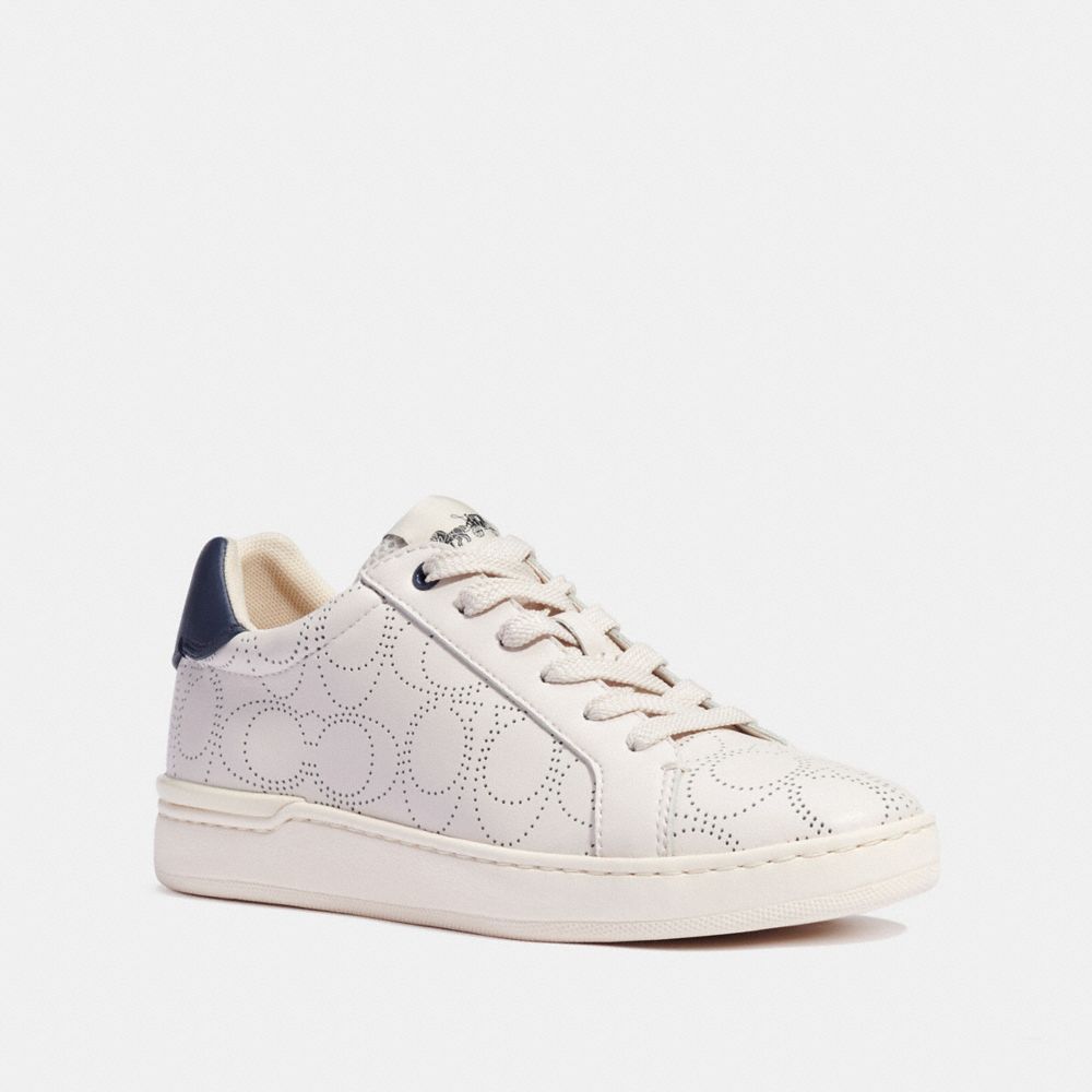 COACH G5393 - CLIP LOW TOP SNEAKER - CHALK/NAVY | COACH SHOES