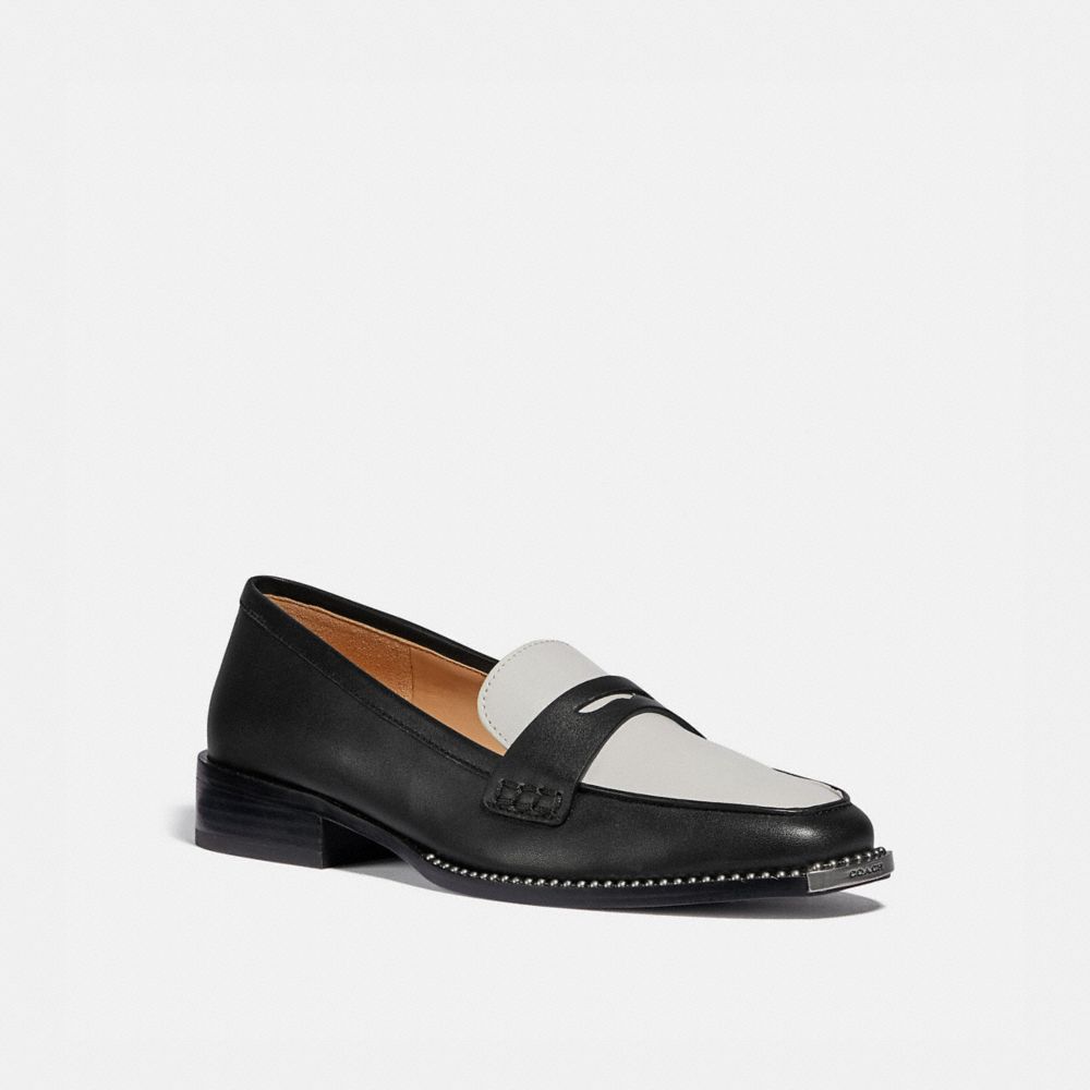 COACH G5553 - NELLI LOAFER BLACK/OPTIC WHITE