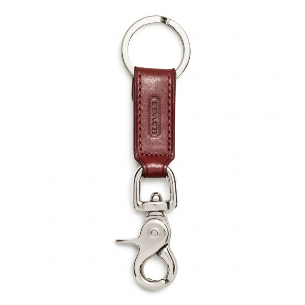 COACH IR7212 Trigger Snap Key Ring SILVER/RED