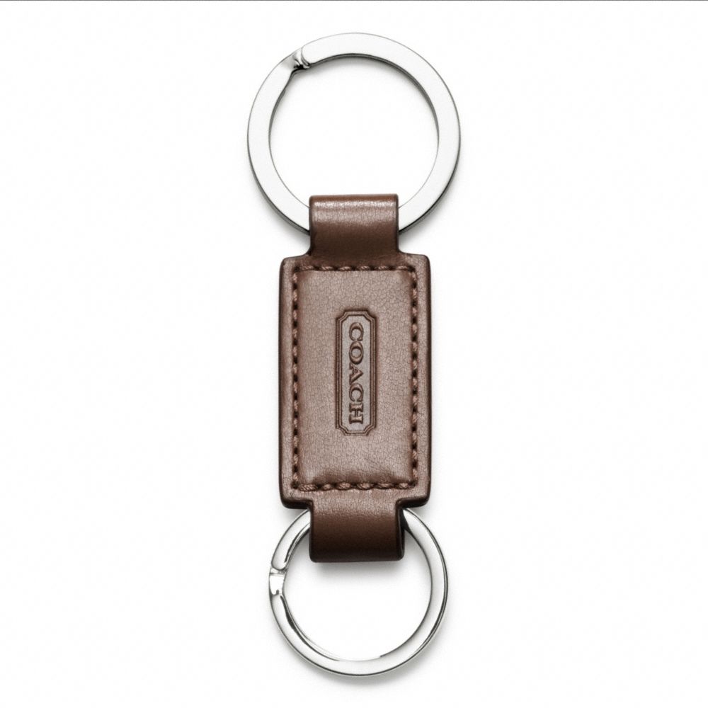 COACH LEATHER VALET KEY RING - MAHOGANY - IR7273