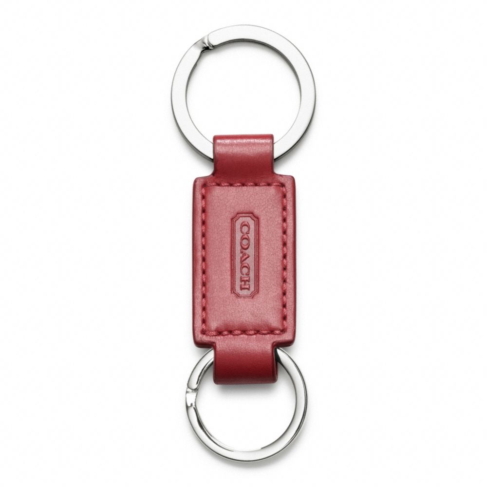 LEATHER VALET KEY RING - RED - COACH IR7273