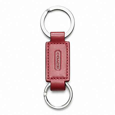 COACH LEATHER VALET KEY RING - RED - ir7273