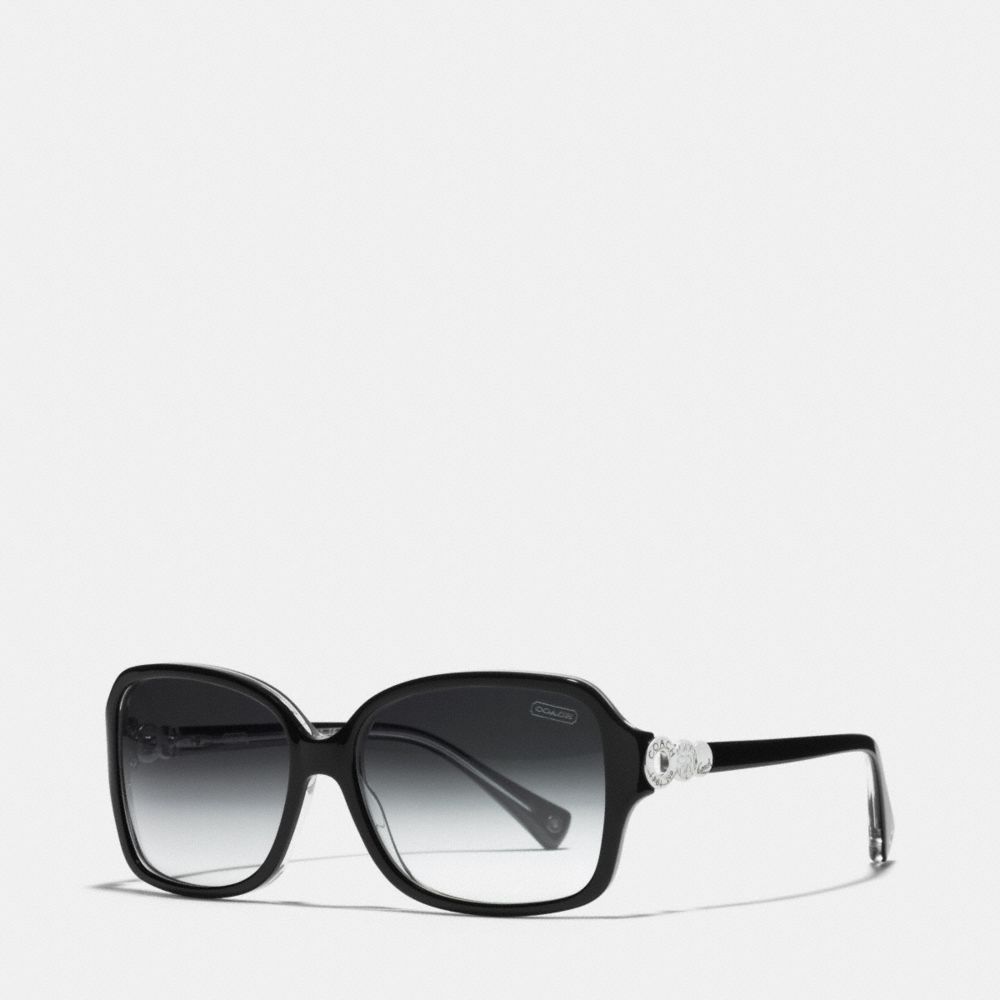 COACH L020 Frances Sunglasses BLACK/CRYSTAL