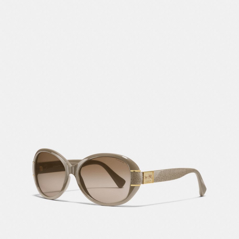 COACH BLAINE HORSE AND CARRIAGE OVAL SUNGLASSES - SEPIA - L086