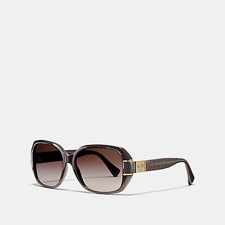 COACH BRYN RECTANGLE HORSE AND CARRIAGE SUNGLASSES - CHOCOLATE - L090