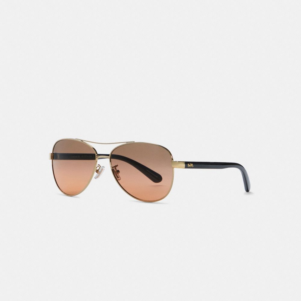 HORSE AND CARRIAGE PILOT SUNGLASSES - l1015 - LIGHT GOLD BLACK