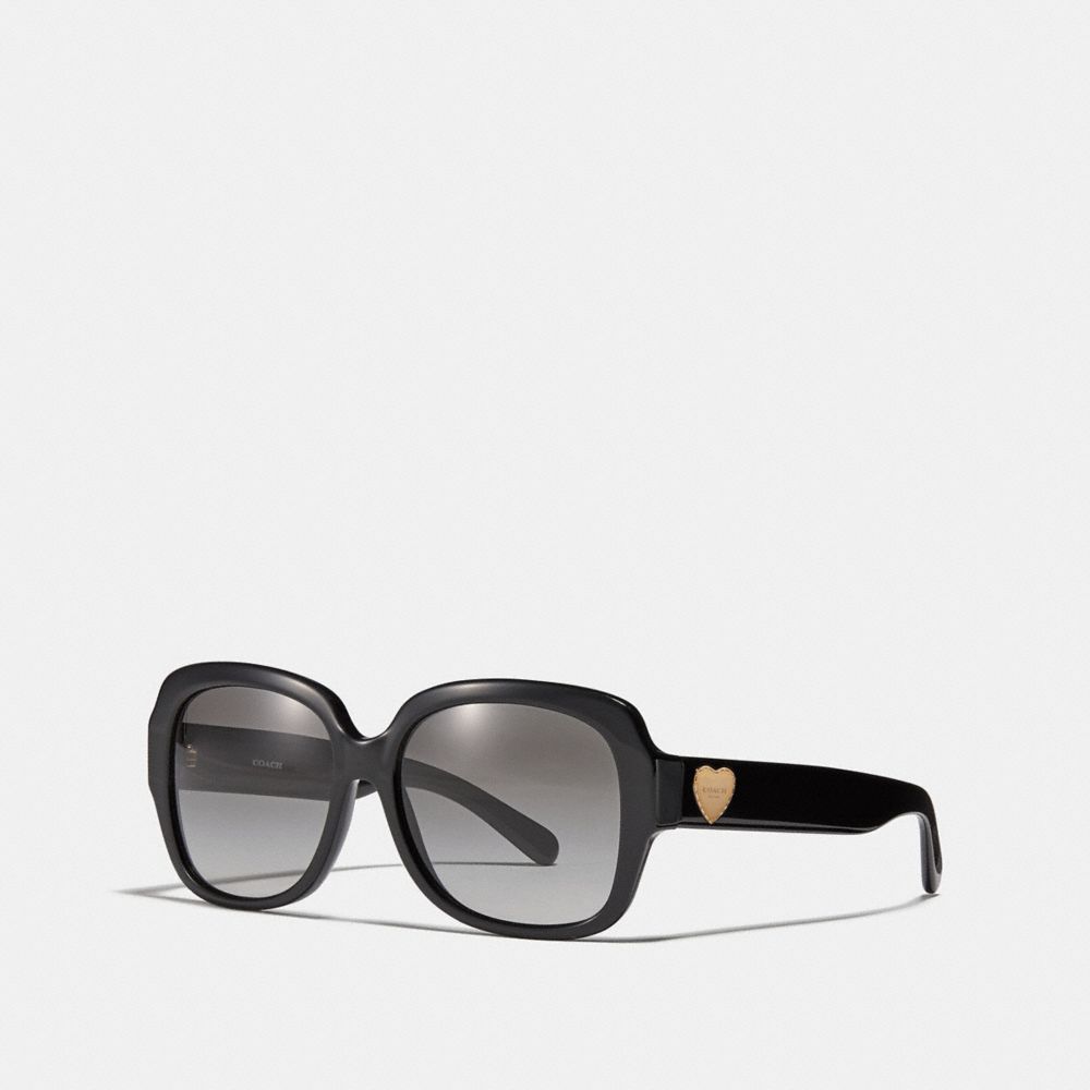 ZOEY HEART SUNGLASSES - BLACK - COACH L1052