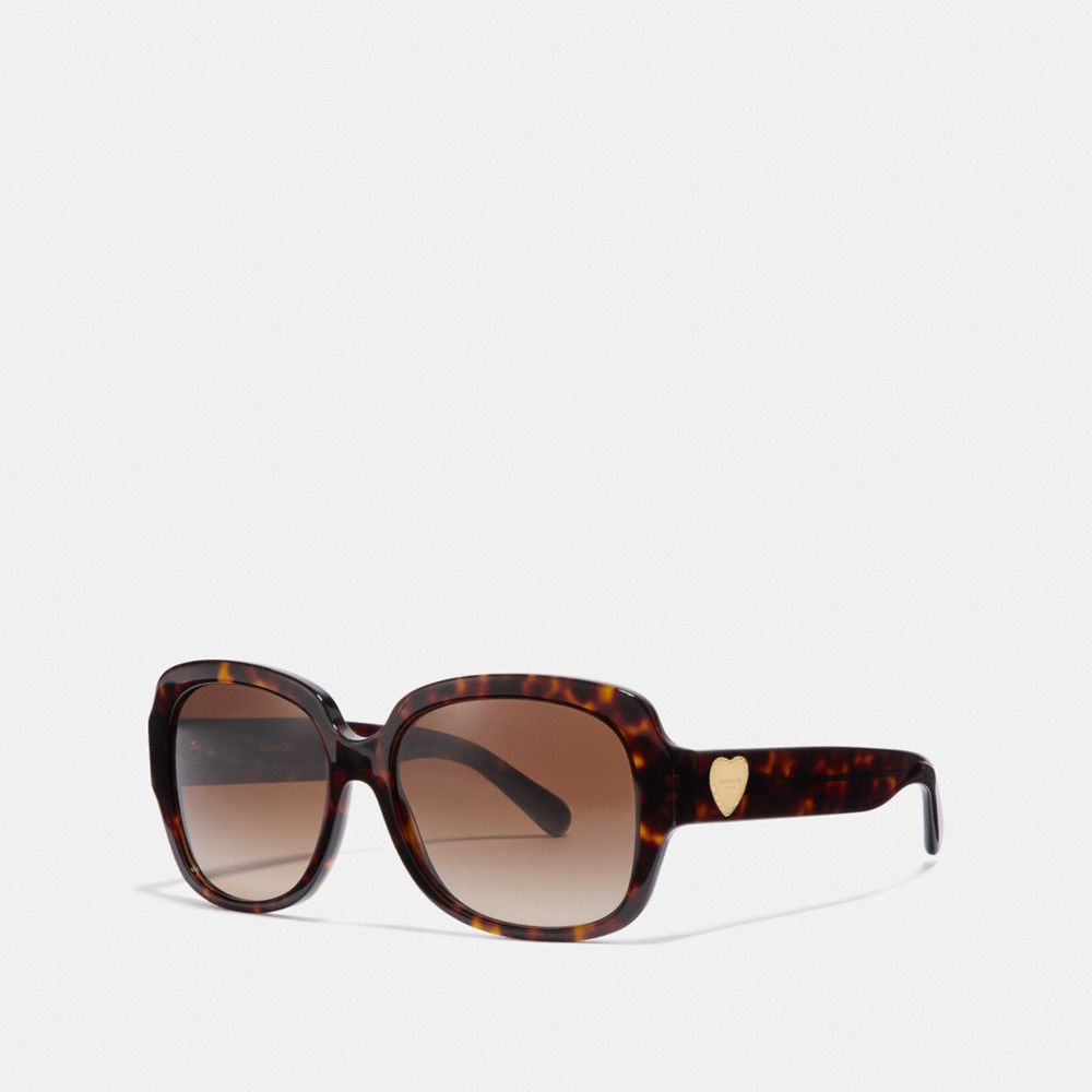 COACH L1052 - ZOEY HEART SUNGLASSES DARK TORTOISE