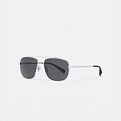 ELI NAVIGATOR SUNGLASSES - L1056 - SILVER/DK GREY SOLID