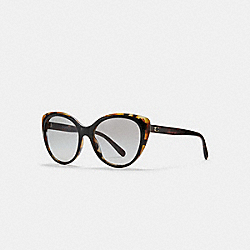 Beveled Edge Cat Eye Sunglasses - BLACK/TORTOISE - COACH L1060