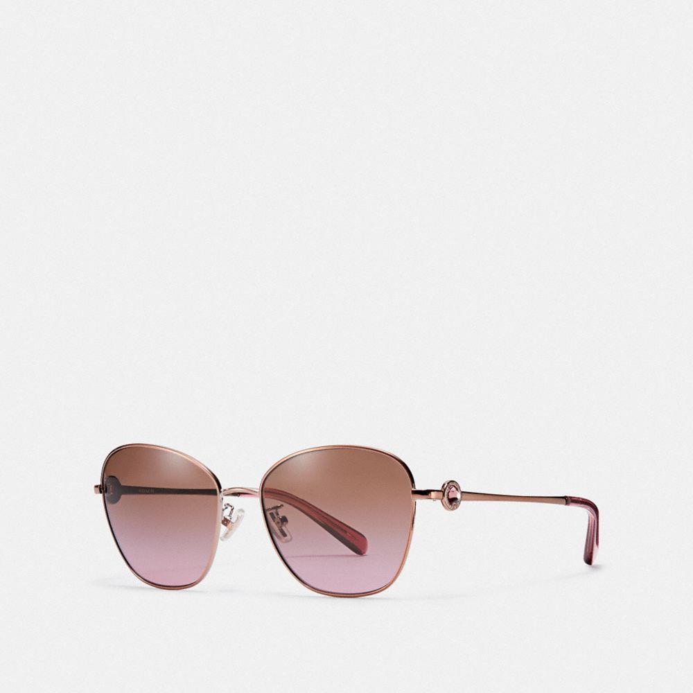 COACH L1070 GIA BUTTERFLY SUNGLASSES ROSE GOLD/BROWN ROSE GRAD