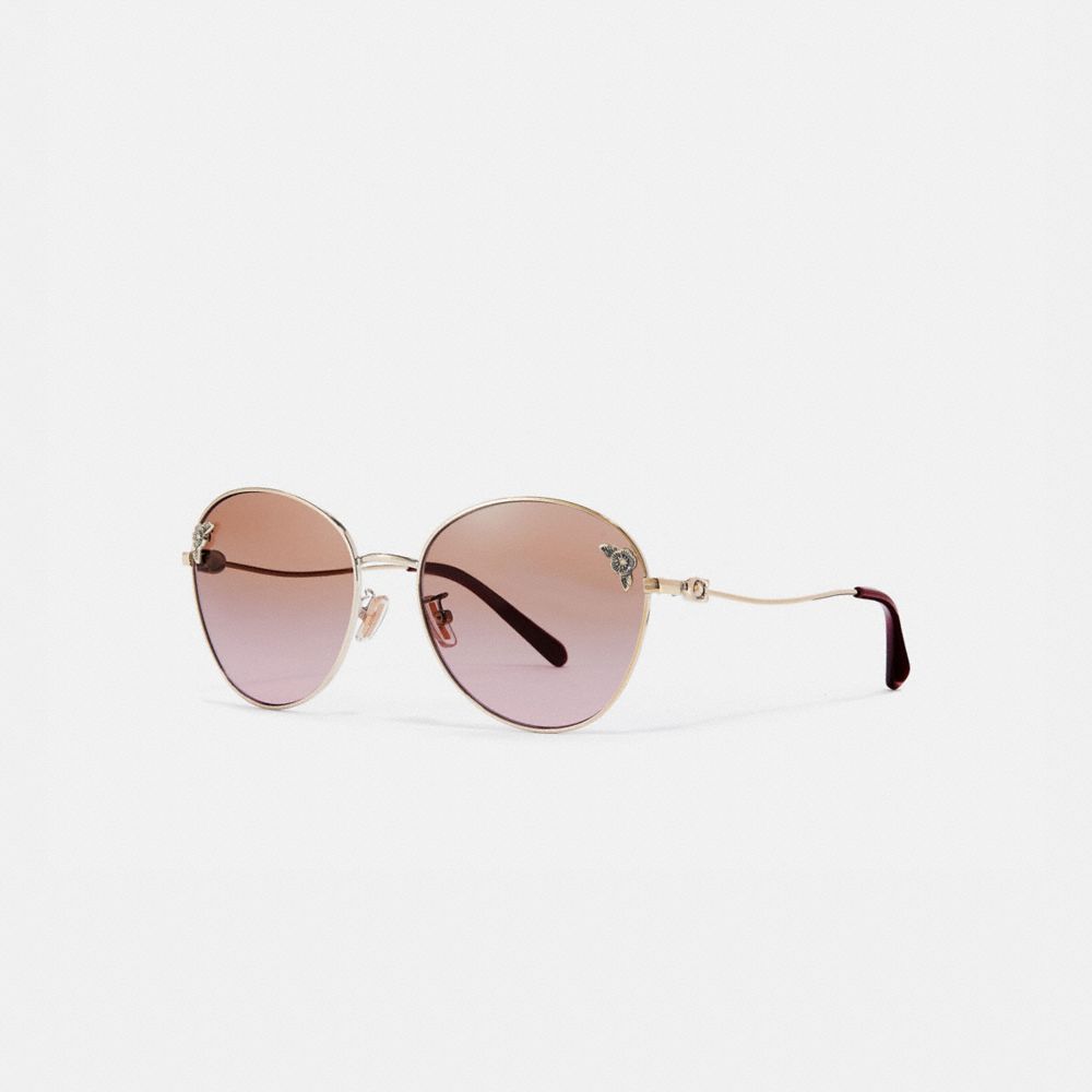 Tea Rose Oval Sunglasses - L1080 - SHINY LIGHT GOLD/BUR GRADIENT