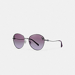 COACH L1080 - Tea Rose Oval Sunglasses SLVR/BLUEPINK GRAD
