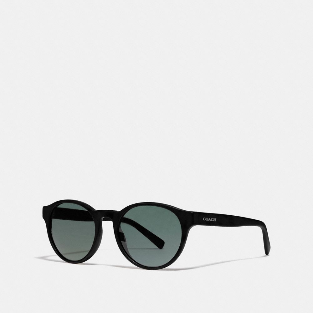 COACH L1095 Wythe Round Sunglasses BLACK