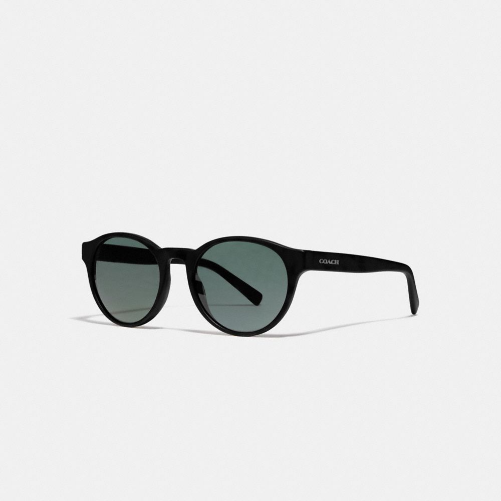 COACH L1095 Wythe Round Sunglasses BLACK