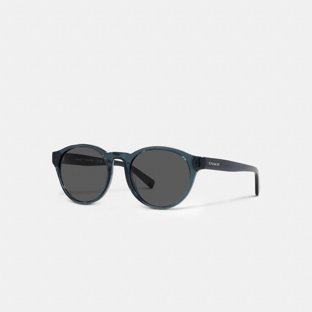 COACH L1095 Wythe Round Sunglasses TRANSPARENT BLUE