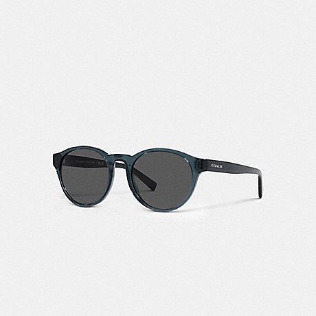 COACH L1095 Wythe Round Sunglasses Transparent Blue