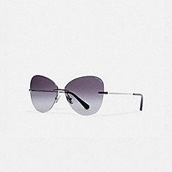 COACH L1102 Rimless Lens Applique Sunglasses SILVER