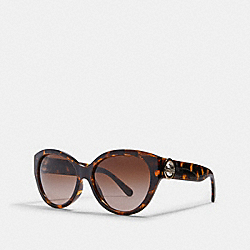 COACH L1117 - OVERSIZED METAL CAT EYE SUNGLASSES DARK TORTOISE